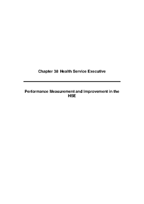 2008 Annual Report, Chapter 38 - HSE - Performance Measurement and Improvement in the HSE front page preview
              
