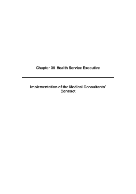 2008 Annual Report, Chapter 39 - Health Service Executive - Medical Consultants’ Contract front page preview
              