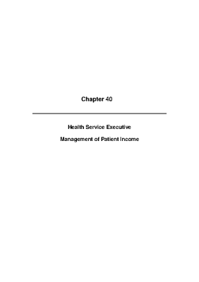 2009 Annual Report, Chapter 40 - Health Service Executive - Management of Patient Income front page preview
              