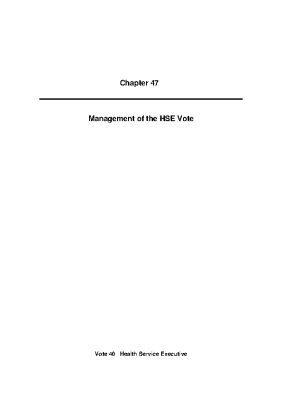 2010 Annual Report, Chapter 47 - Management of the HSE Vote front page preview
              