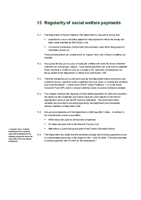 13. Regularity of social welfare payments front page preview
              