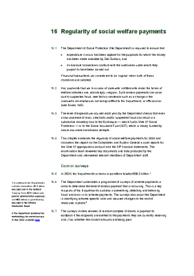 16. Regularity of social welfare payments front page preview
              