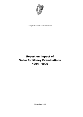 Special Report 32 Report on Impact of Value for Money Examinations 1994 1996 thumbnail