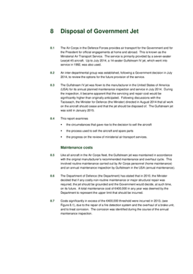 2015 Annual Report, Chapter 8: Disposal of Government Jet thumbnail