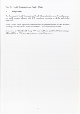 1997 Annual Report, Chapter 11 Social Community and Family Affairs thumbnail