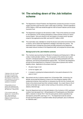 14. The winding down of the Job Initiative scheme thumbnail