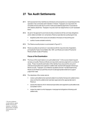 2012 Annual Report, Chapter 27: Tax Audit Settlements thumbnail