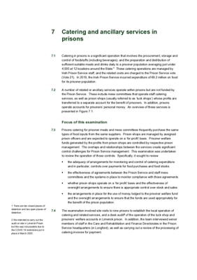 2019 Annual Report, Chapter 7, Catering and ancillary services in prisons thumbnail