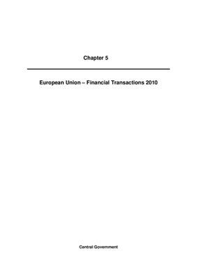 2010 Annual Report, Chapter 05 European Union Financial Transactions 2010 thumbnail