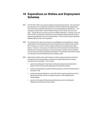2012 Annual Report, Chapter 16: Expenditure on Welfare and Employment Schemes thumbnail